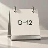 An ivory desk calendar showing a D-minus countdown