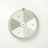 A wheel divided into equal slices for a random choice